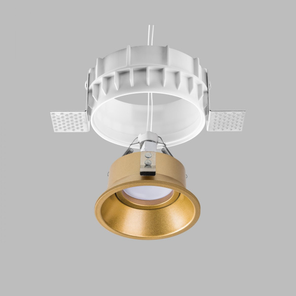 фото Комплект из светильника и рамки DOMINO ROUND MR16 ЗОЛОТО Domino Lightstar G214603