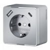 фото Розетка с заземлением, шторками и USB тип A+C Gallant серебряный W5071706