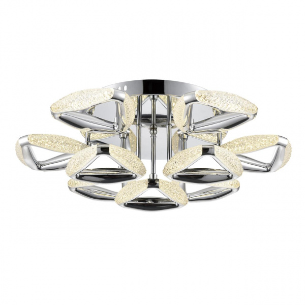 фото Хром, металл/пластик Люстра потолочная с ПДУ LED 120W 3000-6000K 220V RUANA LEDIO, арт. 8239/9CL