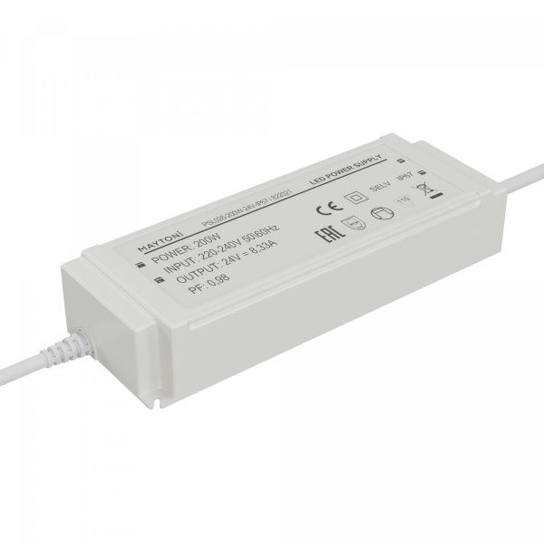 Источник напряжения PSL026 24В 200Вт IP67 Maytoni 822021, белый