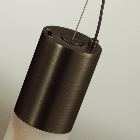 фото Подвесной светильник темная брашированная латунь/металл/алебастр IP20 LED 40W 3000/4000 MARBELLA L-VISION, арт. 6686/25L