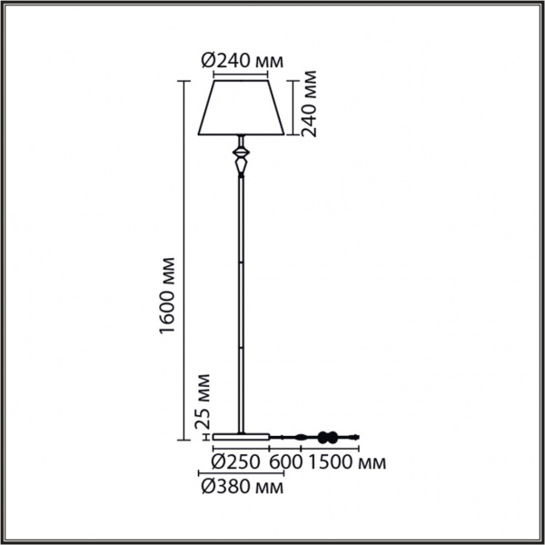фото Никель/белый/серый, металл/керамика/ткань Торшер Е27 1*60W 220V VERMONT CLASSI, арт. 8274/1F