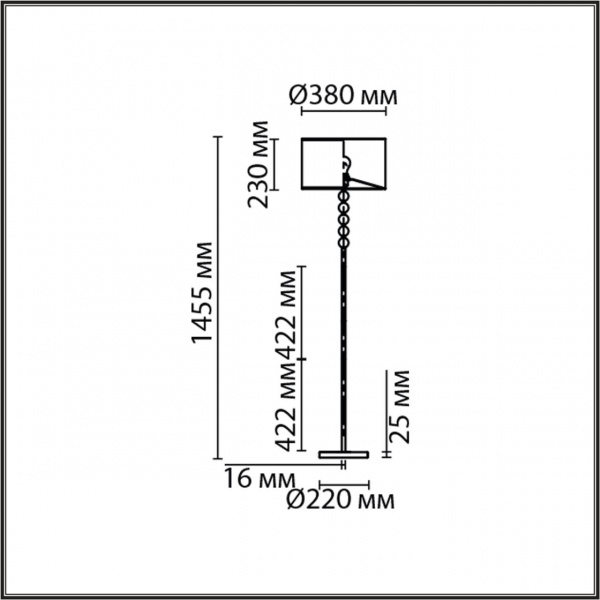 фото Черный, металл/текстиль Торшер E27 1*60W 220V TAPIA NEOCLASSI, арт. 8078/1F