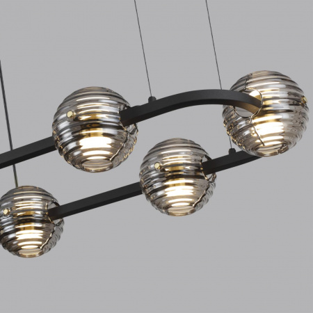 фото Черн./золото/дымчатый/металл/стеко Люстра LED 60W 4000К 1526Лм TRONI L-VISION, арт. 5041/60LA