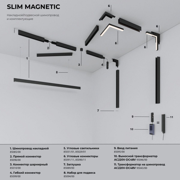 фото Slim Magnetic SL03 Трековый светильник 18W 3000K (черный) 85006/01
