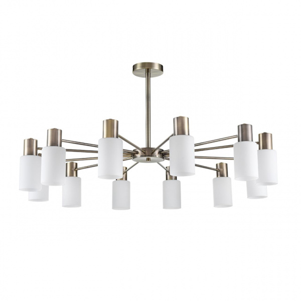 Бронза/белый металл/стекло Люстра потолочная Е14 12*40W 220V MAVE COMFI, арт. 8100/12C