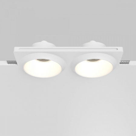 фото Встраиваемый светильник Maytoni Technical Gyps Modern DL124-GU10-02-TRS-W, белый