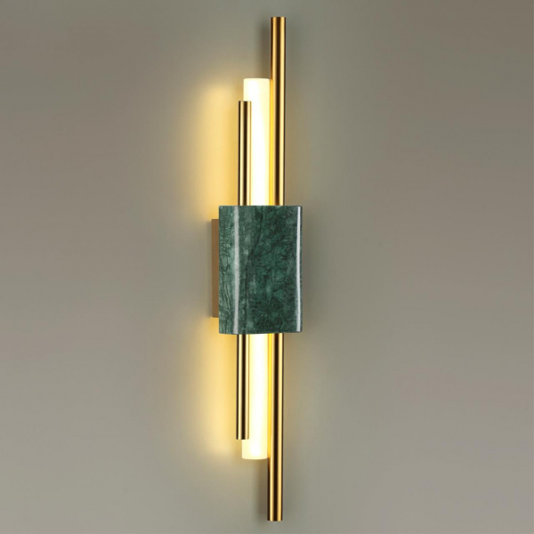 фото Изумрудный мрамор/золотистый металл Настенный св-к IP20 LED 10W 645Лм 3000K MARMI MIDCENT, арт. 4360/10WL