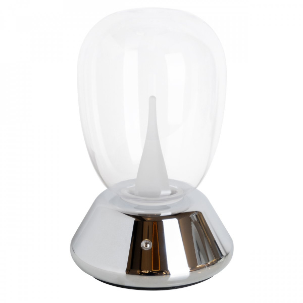 Настольная лампа диммируемая 10W 3000K прозрачный/хром Uovo III Lightstar 807904
