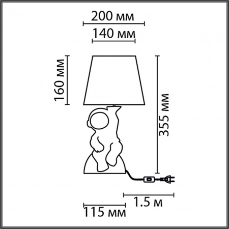 фото Белый/серый, керамика/текстиль Настольная лампа Е27 1*60W 220V ATLAS MODERNI, арт. 8208/1T