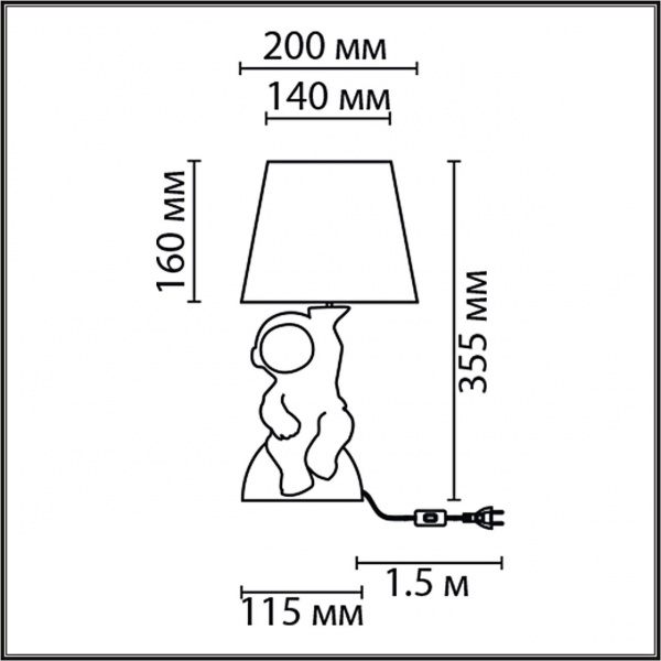 фото Белый/серый, керамика/текстиль Настольная лампа Е27 1*60W 220V ATLAS MODERNI, арт. 8208/1T
