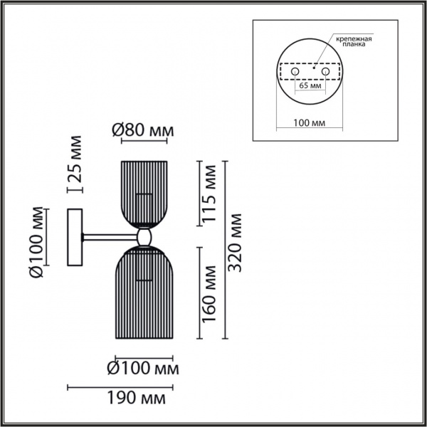 фото Золото/прозрачный, металл/стекло Бра E14 2*40W 220V KASSIA MODERNI, арт. 6586/2W