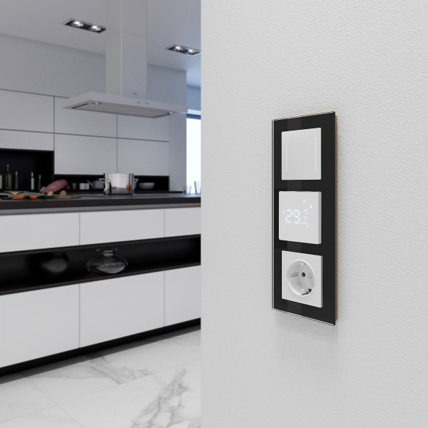 фото Умный сенсорный терморегулятор для теплого пола белый W1151201