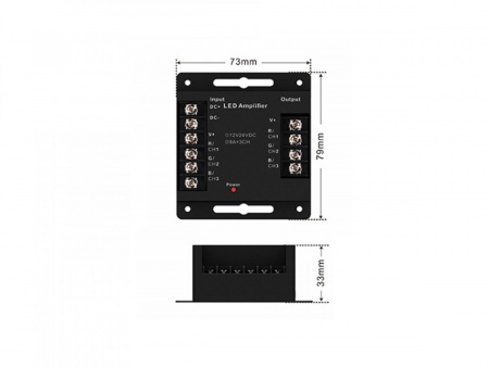 фото Усилитель SWG RGB,24А,Черный, AMP-RGB-24A-BL