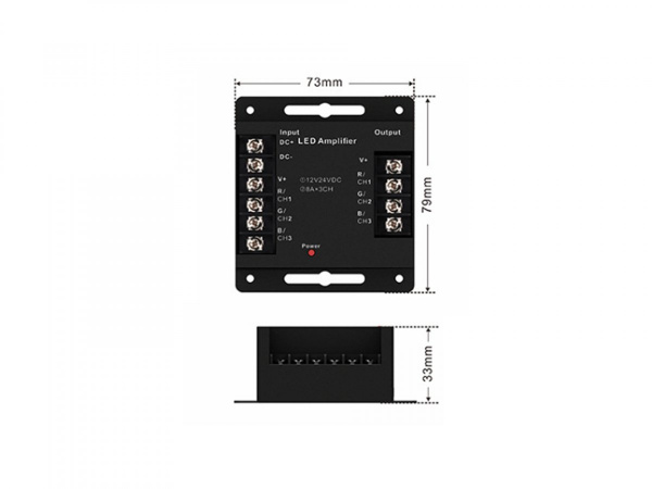 фото Усилитель SWG RGB,24А,Черный, AMP-RGB-24A-BL