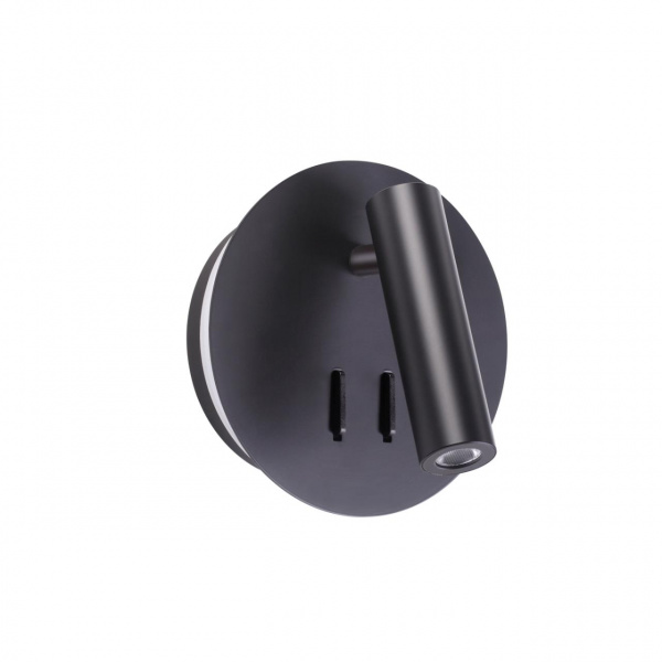 Черн/металл Наст-й св-к с лампой д/чтения с выкл LED 9W 3000K 220V BEAM HIGHTECH, арт. 3911/9WL