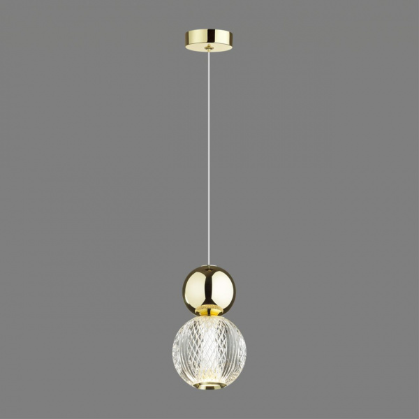 фото Золотой/прозрачный/металл/акрил Подвес LED 7W 4000K 350Лм CRYSTAL L-VISION, арт. 5008/7L