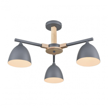 фото Серый/серый металл, дерево/металл Люстра потолочная Е27 3*60W 220V COLANGE MODERNI, арт. 8096/3C