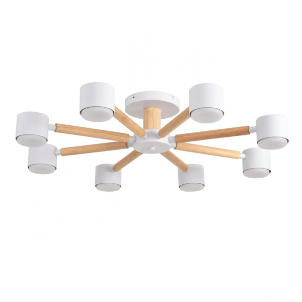 Белый, дерево/металл Светильник потолочный GX53 LED 8*7W 220V VUDI COMFI, арт. 8306/8C