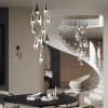 фото Черный/бел.матовый/прозрачн./дымчатый/металл/стекло Люстра каскадная LED*137W (24*5.70W) 3000K 11620Лм AFALINA L-VISION, арт. 5442/137L