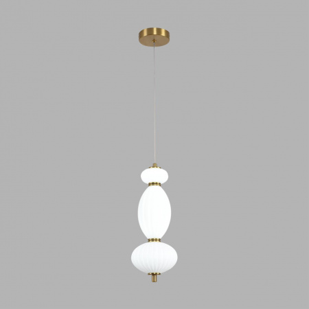 фото Латунь/белый, металл/стекло Подвес LED 8W 3000/4000/6000K 220V LIALDA LEDIO, арт. 8369/15L