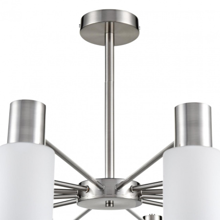 фото Никель/белый металл/стекло Люстра потолочная Е14 12*40W 220V MAVE COMFI, арт. 8099/12C