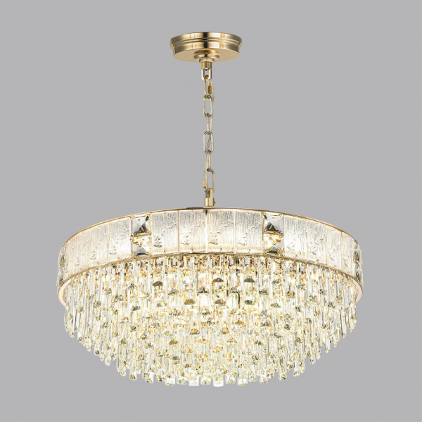 фото 5070/21 HALL (В 2-х КОРОБКАХ) ODL24 601 золото/прозрачный/матовый/металл/хрусталь/стекло Люстра E14 21*40W FIESTA