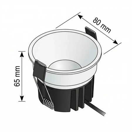 фото Свет-к LED (S1612) встр. круг. 220-240V COB 12W 4000K черный с борт WO
