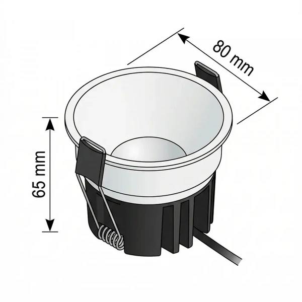 фото Свет-к LED (S1612) встр. круг. 220-240V COB 12W 4000K черный с борт WO