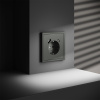 фото Розетка встраиваемая VOLTUM S70 с заземлением и защитными шторками, 16А, с USB, A+С, (титан)