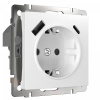 фото Розетка с заземлением, шторками и USB тип A+C (белый) W1171701