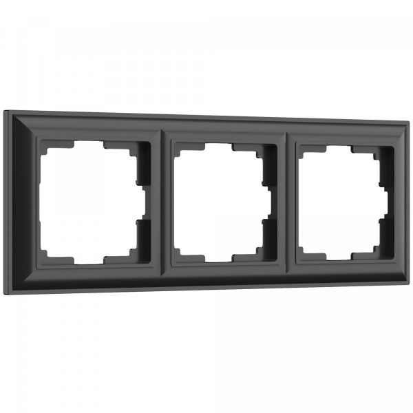 фото Рамка из поликарбоната на 3 поста Fiore черный W0032208