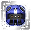 фото Механизм розетки с заземлением и защитными шторками 16А, с USB A+C, S70