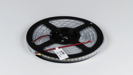фото Светодиодная лента 3528, 120 LED/м, 9,6 Вт/м, 12В, IP66, Цвет: Нейтральный белый, SWG3120-12-9.6-NW-66-M, катушка 5 м