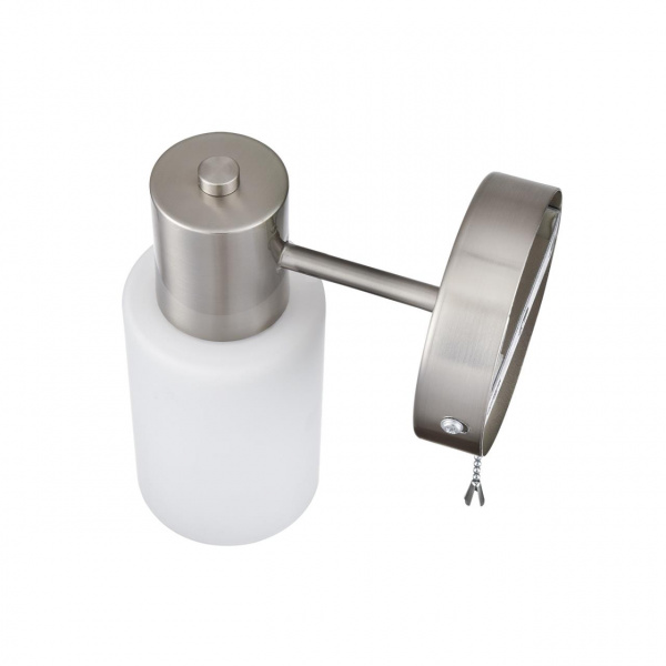 фото Никель/белый металл/стекло Бра Е14 1*40W 220V MAVE COMFI, арт. 8099/1W