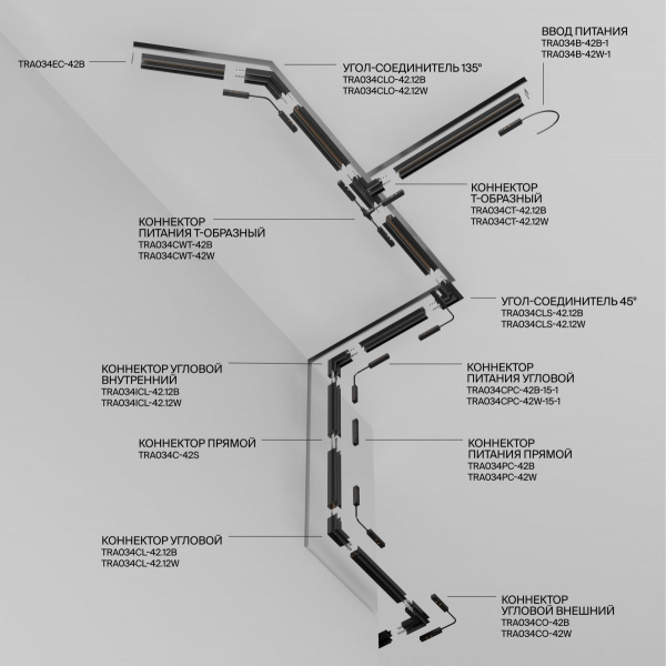 фото Шинопровод встраиваемый Maytoni Technical TRX034-421.12W, белый