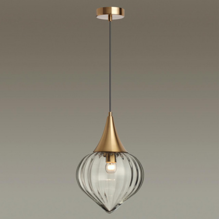 фото Бронзовый/прозрачный/стекло Подвес E14 1*40W KESTA PENDANT, арт. 4950/1