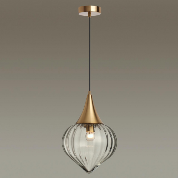 фото Бронзовый/прозрачный/стекло Подвес E14 1*40W KESTA PENDANT, арт. 4950/1