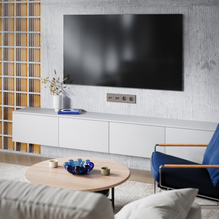 фото Накладка для розетки TV+RJ45 кат. 6, S70 (капучино)