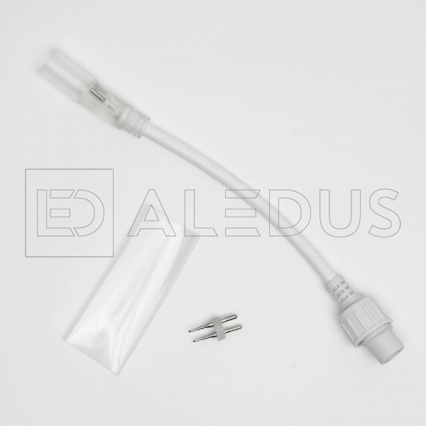 фото Соединитель ALEDUS нить-дюралайт, белый, 2Pin