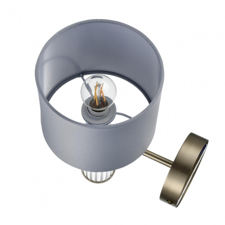 фото Латунь титаниум/серый, металл/текстиль/стекло Бра E14 40W 220V DAMONA MODERNI, арт. 8108/1W