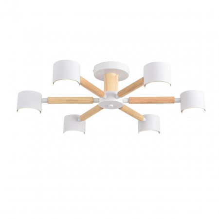 фото Белый, дерево/металл Светильник потолочный GX53 LED 6*7W 220V VUDI COMFI, арт. 8306/6C