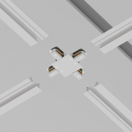 фото Коннектор Х-образный Unity встраиваемый белый Maytoni Technical TRA002CX-11W