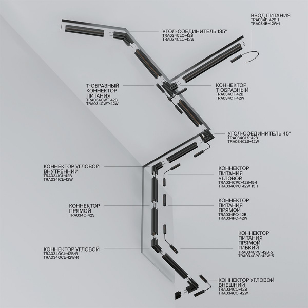 фото Шинопровод встраиваемый Maytoni Technical TRX034-421B, черный