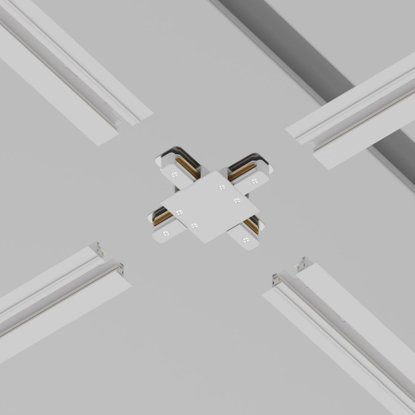 фото Коннектор Х-образный Unity встраиваемый белый Maytoni Technical TRA002CX-11W
