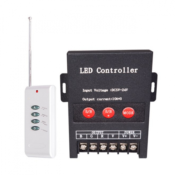 Контроллер RGB DC5-24V 30A (10А*3) 360W с пультом