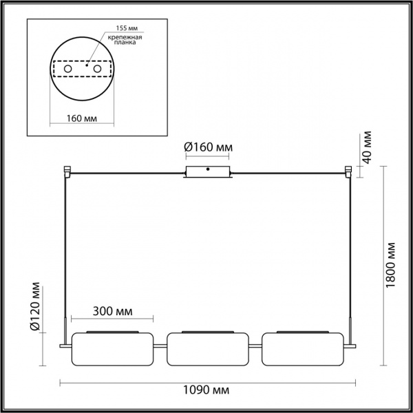 фото Черный матовый/прозрачный/стекло Люстра LED 30W 3000K KAVIA L-VISION, арт. 5003/30L