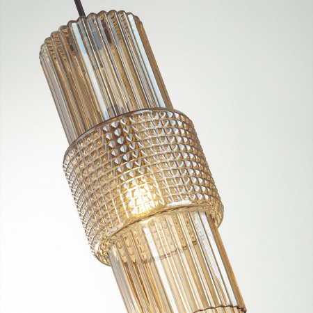 фото Бронзовый/янтарный металл/стекло Подвес E14 1*40W PIMPA MODERN, арт. 5019/1