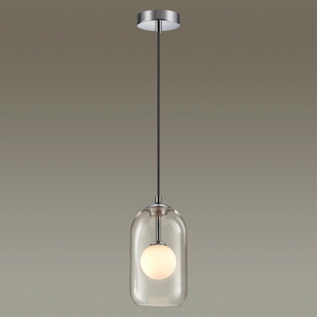 фото Хром/ белый/прозрачный/стекло Подвес G9 1*40W LOSTAR PENDANT, арт. 4953/1