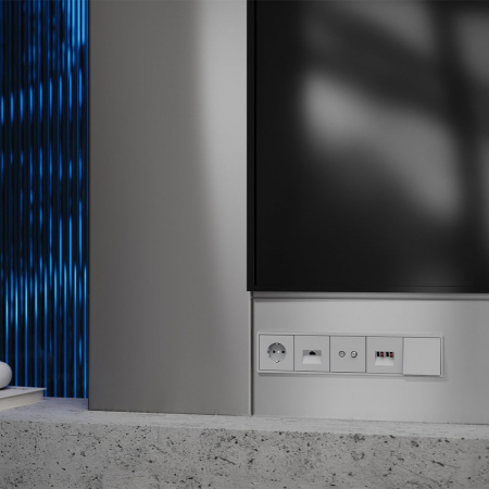 фото Накладка для розетки компьютерной RJ45 кат.6 и розетки телефонной RJ11 кат.3, S70 (серый)